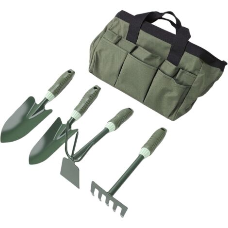 Kit D'outils de Jardinage avec Pelles à Main et Râteau à 5 Dents Cadeau Pratique pour Les Amoureux des Plantes, adapté à Divers Environnements (1/5)