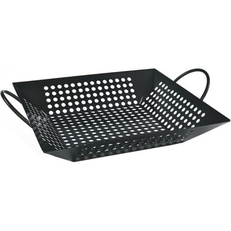 Panier de barbecue robuste en acier anti-adhésif pour extérieur, plateau cuisson carré extra large légumes, poulet et viande, accessoire essentiel la cuisine - (1/5)