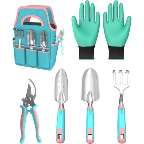 Kit D'Outils De Jardinage,Râteau Gants Sécateur avec Plantoir - Bonnet de Ski Hiver - pour Usage en Extérieur, Pelouse, Arrière-cour, Patio, Balcon, Serre et (1/5)