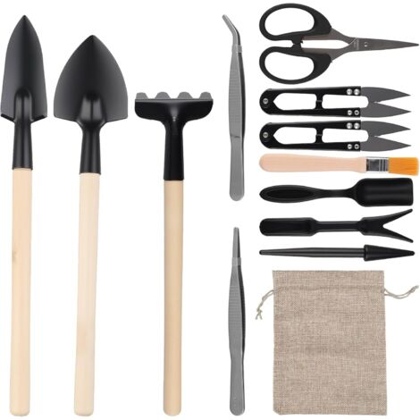 Kit Outils Jardinage 13 Pièces avec Sac de Rangement - Mini Outils de Jardin pour Bonsai, Plantes Succulentes et Entretien d'Intérieur - Kit Jardinage Adulte Complet (1/5)