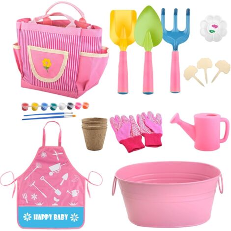 Ensemble d'outils de Jardinage pour, kit de Jardin pour Tout-Petits,Ensemble de 19 pièces de Outils de Jardin pour - Outils à Main, Ensemble d'outils de pelouse, Outils de (1/5)