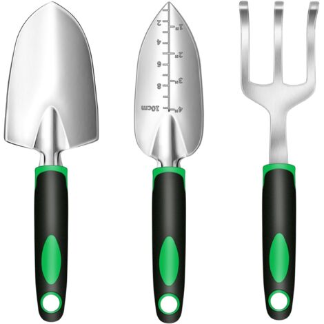 Outils de Jardinage 3 Pièces-Pelle, Transplantoir, Râteau, Kit Léger pour Jardin, Balcon et Entretien des Plantes (1/5)
