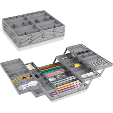 Organisateur de Tiroir, Plateau Rangement Tiroir Extensible et Réglable D'ustensiles Cuisine Organiseur Bijoux pour Maquillage, (Double Rangée) Double Rangée - (1/5)