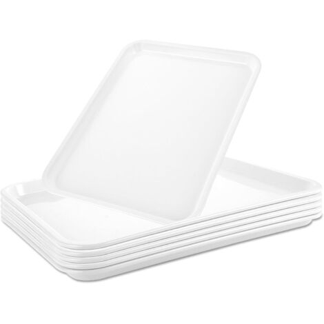 Lot de 6 plateaux service rectangulaires - 33 x 24 cm Pour buffets, fêtes et pique-niques (1/5)