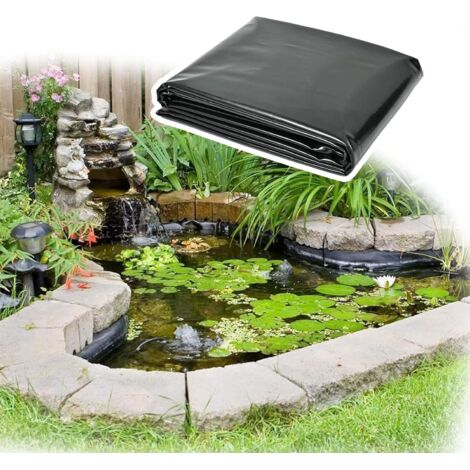 Bassin exterieur jardin,Bâche pour bassin liner,Différentes tailles,Matériau en polyéthylène haute densité robuste,Résistant aux UV et déchirures,Flexible carpes koï piscines à poissons - 4mx12m (1/5)