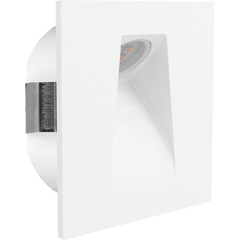 1 Spot LED encastrable, métal blanc, lumière chaude 3000K, pour mur escalier salon (1/5)