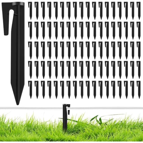 200 Pièces Piquet Fil Robot Tondeuse, Plastique PP 8,5cm Espacement des Crochets 4,5mm, pour les Lignes de Délimitation Tondeuses À Gazon Robotisées - (1/5)