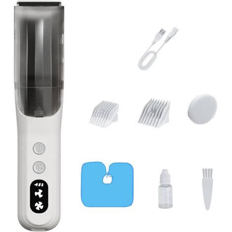Tondeuse à cheveux de 21 x 4 cm, facile entretenir précision sans fil rechargeable en acier inoxydable ABS avec design lame forme R Blanc - (1/5)
