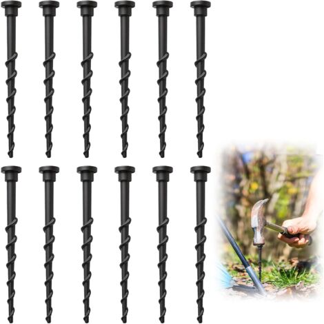 Lot de 12 vis terre pour robot tondeuse, 14 cm, station charge compatibles avec les tondeuses automatiques Husqvarna 105, 305, 308, clous sol garage, tondeuse à tentes - (1/5)