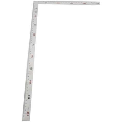 1 Règle carrée, Acier inoxydable, Double échelle, rouge et noire, Pour menuisier (1/5)