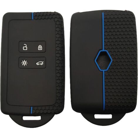 Lot de 2 Coque de clé, Silicone Souple, 4 Boutons, Protection TPU, Pour Renault Clio Megane (1/5)