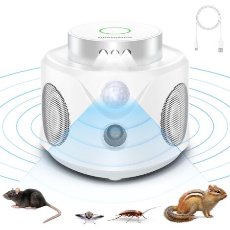 1 Répulsif Ultrason Souris Et Rats, 4 Modes Fréquence Variable, Lumière LED, Pour Intérieur Jardin Garage (1/5)