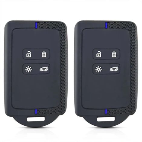2 Coque de clé de Voiture,Silicone,4 Boutons,Ligne Bleu,Compatible Renault Dacia (1/5)