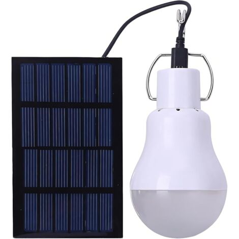 1 Ampoule LED Solaire, Panneau Solaire, Capteur Jour/Nuit, Contrôle Manuel, Blanc, Extérieur (1/5)