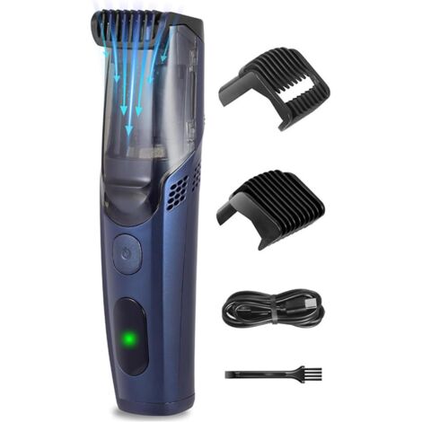 Tondeuse à cheveux en acier inoxydable - Poignée ergonomique et confortable Facile ranger Convient pour une coupe de efficace la maison Rechargeable Bleu (1/4)