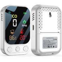 1 Détecteur De Monoxyde De Carbone, Rechargeable, Affichage Température Humidité, Pour Maison Caravane