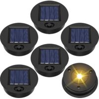 6 Pièces Couvercle Solaire,8.5cm Panneau Solaire,Étanche Lanterne,Jardin Extérieur