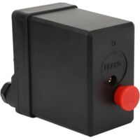 Pressostat de Compresseur d'Air 380V Triphasé, Commutateur Contrôle Pression Vertical Monotrou 75-125 PSI, 20A, G1/4", pour Remplissage Pneus, Nettoyage, Outils Pneumatiques -