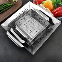 Panier de barbecue en maille d'acier inoxydable pour Weber, convient la cuisson des légumes et accompagnements, conçu une chaleur uniforme sécurité alimentaire sur le gril (petit - (small)