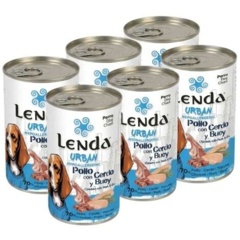 Comida Húmeda de Pollo Cerdo y Buey para Perro Lenda Urban 6x400 gr
