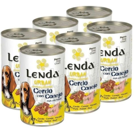 Comida Húmeda de Cerdo con Conejo para Perro Lenda Urban 6x400 gr