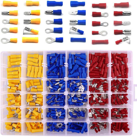 480 Pièces de Cosses Électriques pour Voiture - Rondes, Plates, Femelles, Mâles, Oeillet, Cylindriques et Autres Types à Sertir - OUYLAF