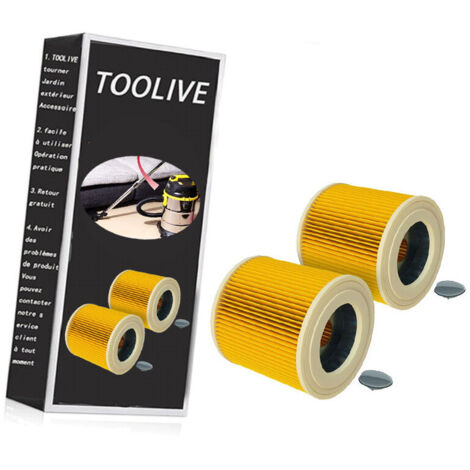 2x filtre à cartouches pour aspirateur compatible avec Kärcher WD 2.200, WD 2500 M, WD 3.200, WD 3.300 M, WD 3.500 P (1/5)
