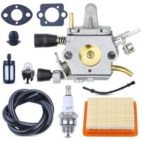 Carburateur pour STIHL FS120 FS200 FS250 FS300 FS350 FR350 Débroussailleuse, Accessoire FS 250 Pièces de Rechange Carbu Kit avec Filtre à Air, Joint, Bougie