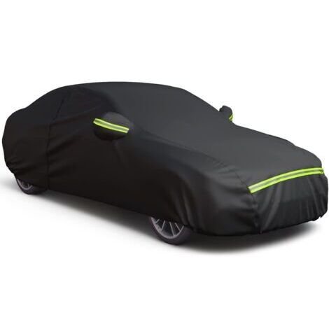 Housse de voiture avec fermeture éclair à droite, anti-UV, imperméable, coupe-vent, anti-poussière, anti-rayures, S - (415-170-150), noir (1/5)