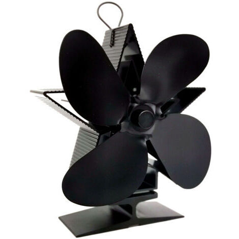 Ventilateur Poele à Bois 4 Pales Avec Thermomètre - Ventilateur Cheminée Alimenté à la Chaleur Ventilateur Silencieux avec Protection Contre le Surchauffe pour Poêle à Bois Cheminée Gaz Bûche Poêle à (1/5)