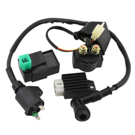 Kit Allumage Charge Base pour ATV Quad Kart 50-125cc - Bobine CDI Régulateur Tension Relais - Résout Problèmes Démarrage (1/5)
