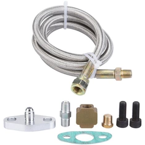 Kit de Ligne de Vidange de Retour D'huile Turbo 36 Pouces Kit Complet D'alimentation pour T3 T4 T3/T4 (1/5)