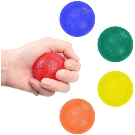 Balle d'exercice pour les doigts, 5PCS Balle D'entraînement Exerciseur Doigt, balles anti-stress pour la thérapie des mains, pour la rééducation, la force de préhension le soulagement du stress (1/5)