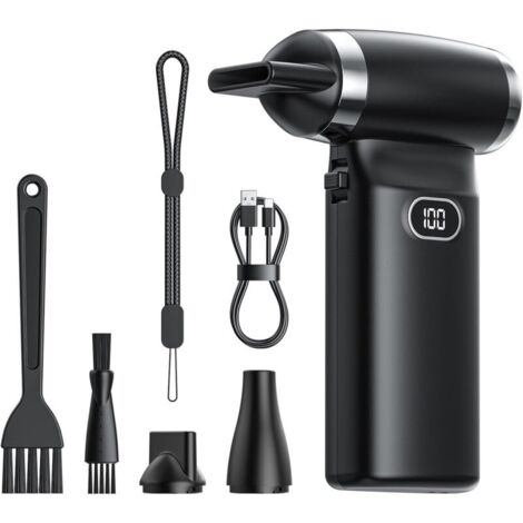 Souffleur air Comprimé Batterie sans Fil: 70 MPH Ventilateur d'air à Haute Vitesse pour Electronique Nettoyage d'ordinateur Portable Nettoyage de Clavier à Main Pulvérisateur Puissant pour Voi