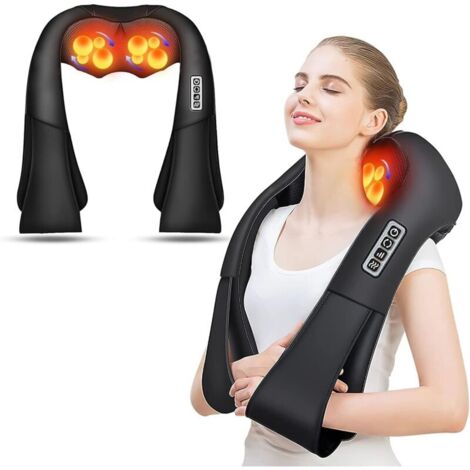 Masseur Cervical, Massage Dos et Cou Épaules avec Chauffage,Appareil de Massage Shiatsu Électrique ur Massager Nuque Cervicales Epaule,Cadeaux Pour Maman, Papa, Femmes et Hommes