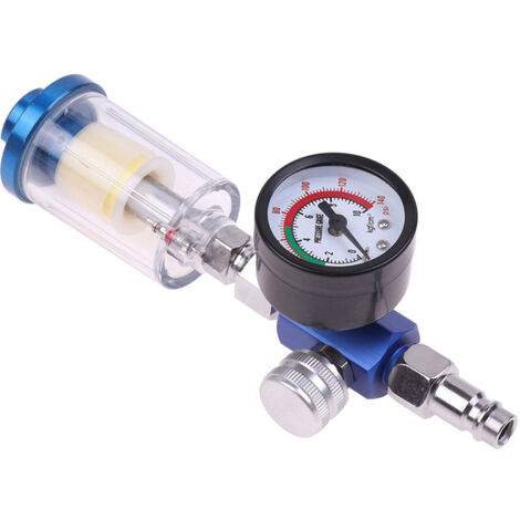 Régulateur de Pression d'Air avec Filtre et Séparateur Eau/Huile - pour Pistolet à Peinture et Outils Pneumatiques, Purification d'Air Comprimé (1/4)