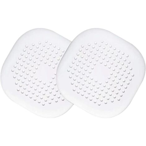 2 Pcs Écran de Drainage en Silicone, Silicone Drain Protection, écran d'évacuation en avec Ventouse pour Salle de Bains, Douche, Baignoire, Cuisine (Blanc) (1/5)
