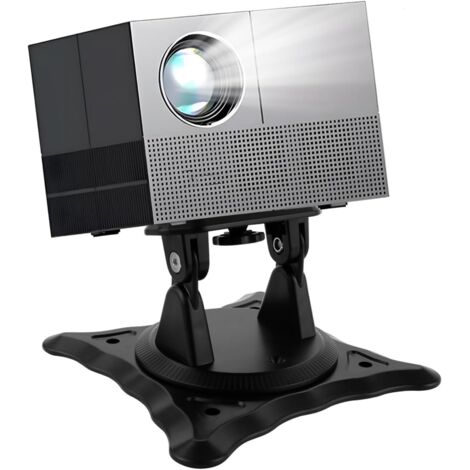 Support Videoprojecteur Mural, Support Projecteur Réglable Rotation à 360°, Supports Retroprojecteur en Métal avec Adaptateur 1/4" pour Home Cinéma, Bureau, Salle de Jeux (1/5)