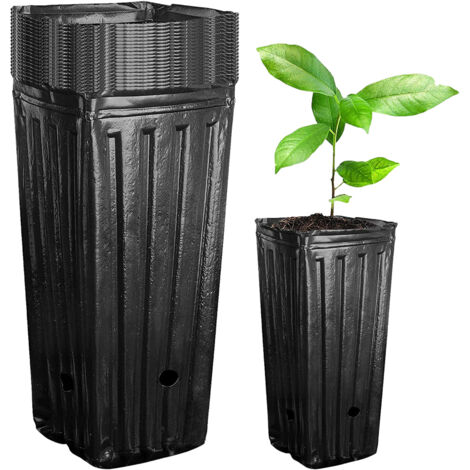 Lot de 20 Pots de Pépinière Noirs Profonds - Conteneurs Réutilisables pour Semis, Plantes de Jardin ou Fleurs