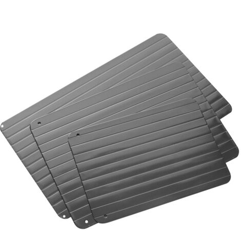 Lot de 3 Planches de Décongélation Rapide en Aluminium Cuisine - Décongélateur pour Viande, Poisson, Légumes et Fruits - Accessoire de Cuisine Multifonction (1/4)