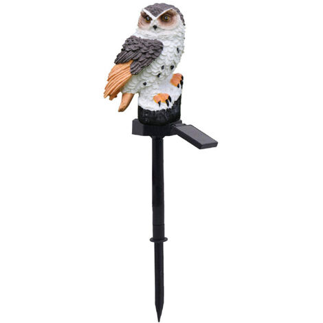 Lumière Solaire de Jardin en Forme de Hibou - Marron - Éclairage LED Décoratif Automatique pour Pelouse ou Terrasse - 1 Pièce (1/3)