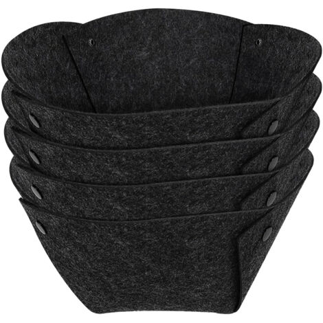 Lot de 4 Doublures en Feutre Réutilisables pour Jardinières - 14 Pouces/35 cm, Revêtement pour Paniers Suspendus, Pots Ronds et Plantes d'Intérieur/Extérieur - Protection de Racines et Drainage