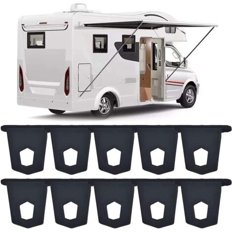 10 Crochets de Suspension pour Auvent de Camping-Car - Accroches Portables en Caoutchouc pour Extérieur, pour Tringles, Serviettes et Équipement de Camping (1/4)