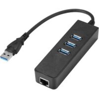 HUB USB 3,0 de 3 puertos a RJ45 Gigabit Ethernet 10/100/1000Mbit adaptador USB Ethernet para MacBook, Surface Pro, Chromebook