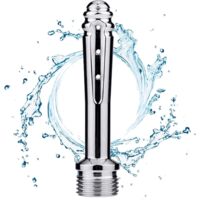 Petit Buse Shower - Pommeau de douche 7 trous - Cleaner Douche System Cleaner - Livré avec une Pochette en Velours (Silver)