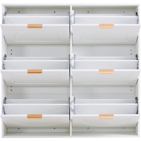 Schuhschrank, Schuhkipper mit 6 Klappen, Platzsparender Schuhregal ...