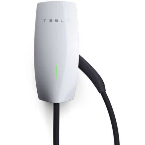 Estación de carga para coche con Wi-Fi y conector de pared Tesla Gen 3 de hasta 7,4 kW/22 kW, cable de 7,3 m, blanco, TE-WC-GEN3