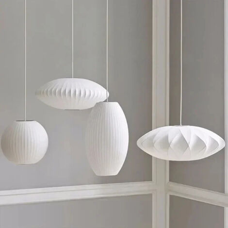 Stofflaternen-Hängeleuchte Ø40 cm – Zen-Stil, dekorative Leuchte für Wohnzimmer, Restaurant, Hotel oder Treppenhaus, Leuchtmittel nicht enthalten