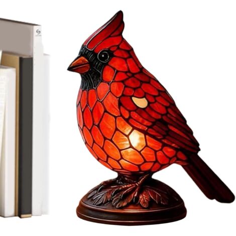 Lampe De Table Oiseau - Lanterne Lumineuse Statue Rouge - Lampe De Bureau (1/5)