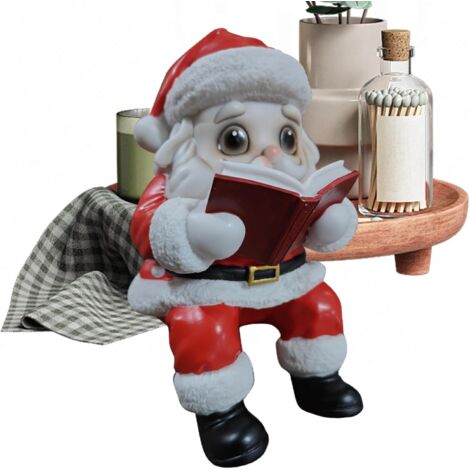 Luminaire De Noël - Veilleuse En Forme De Statue De Père Noël Lisant Un (1/5)